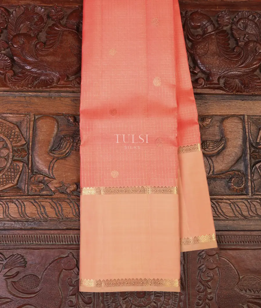 Peach Kanjivaram Silk Saree T726523-image
