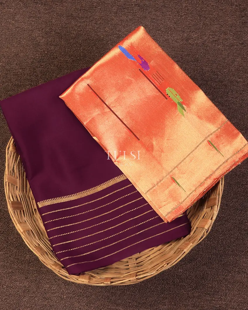 Purple Mysore Silk Saree T724291-image