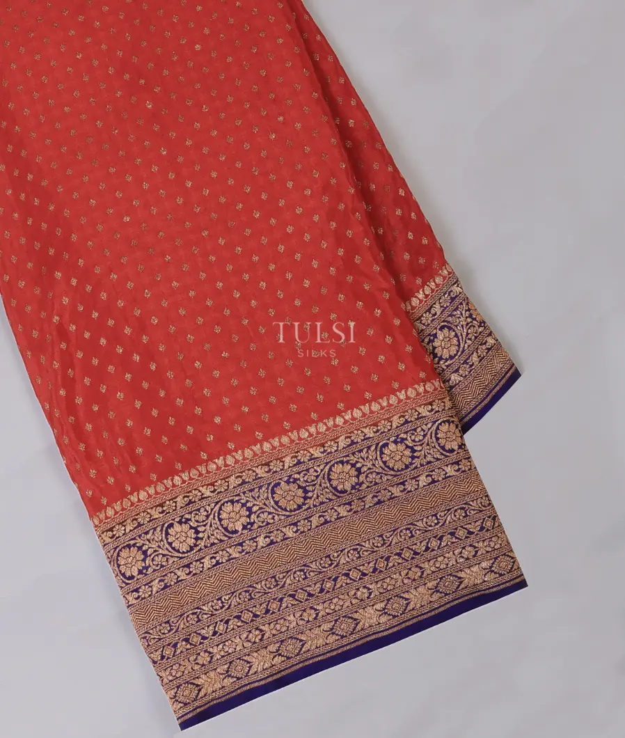 Red Banaras Crepe Silk Saree T688317-image