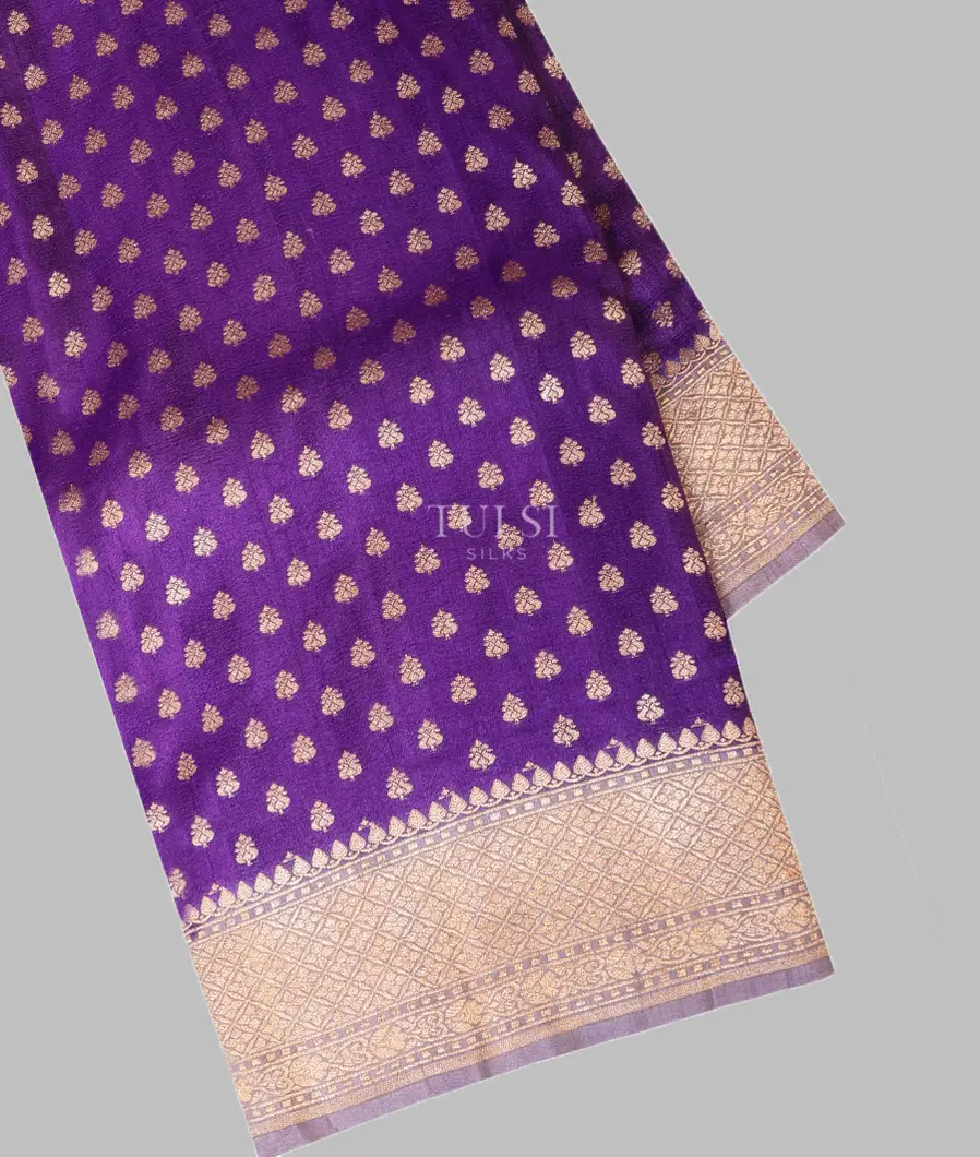 Purple Banaras Tussar Georgette Saree T707356-image