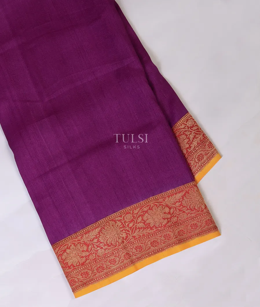 Purple Banaras Tussar Georgette Saree T707484-image