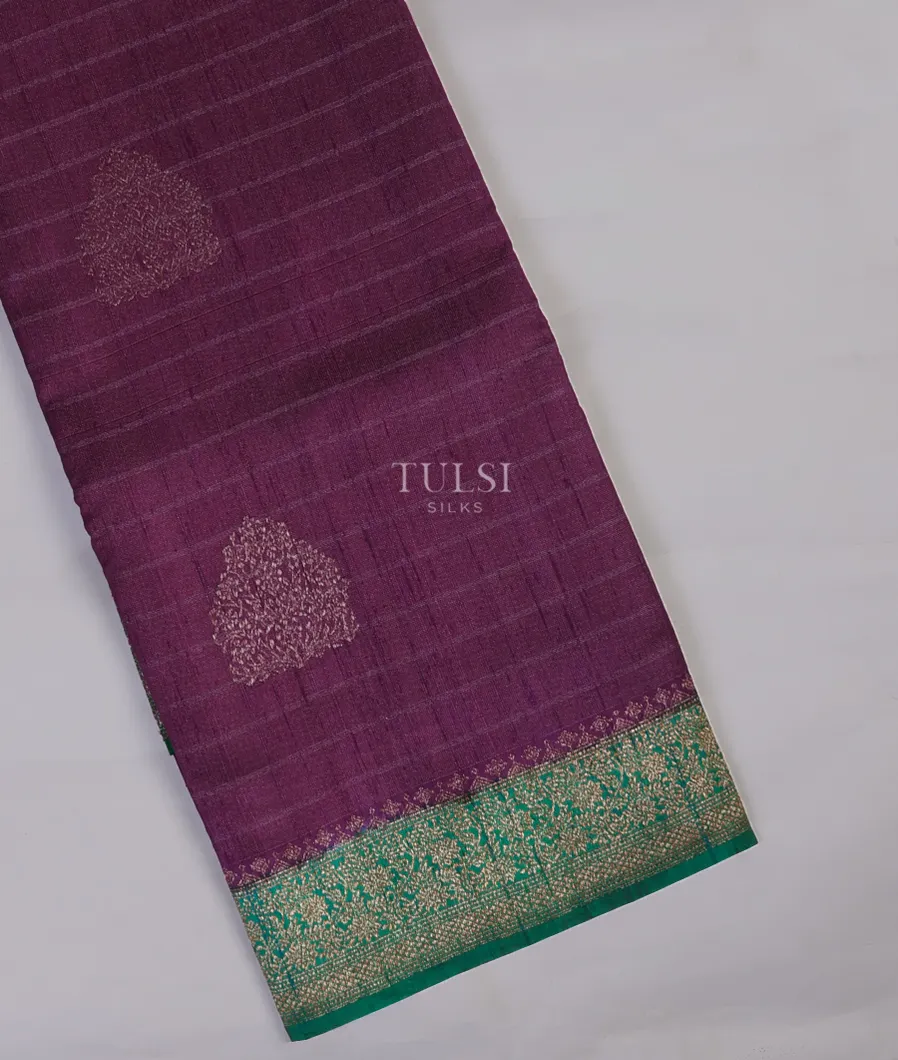 Purple Banaras Tissue Tussar Saree T709770-image