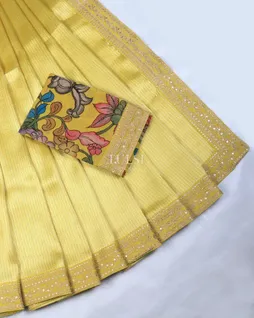 yellow-art-crepe-tissue-silk-saree-with-kalamkari-blouse-t729817-t729817-b