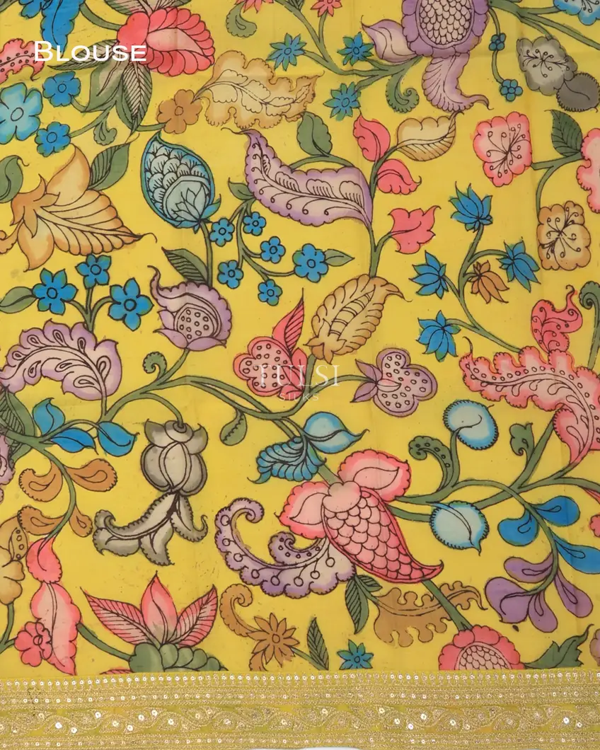 yellow-art-crepe-tissue-silk-saree-with-kalamkari-blouse-t729817-t729817-c