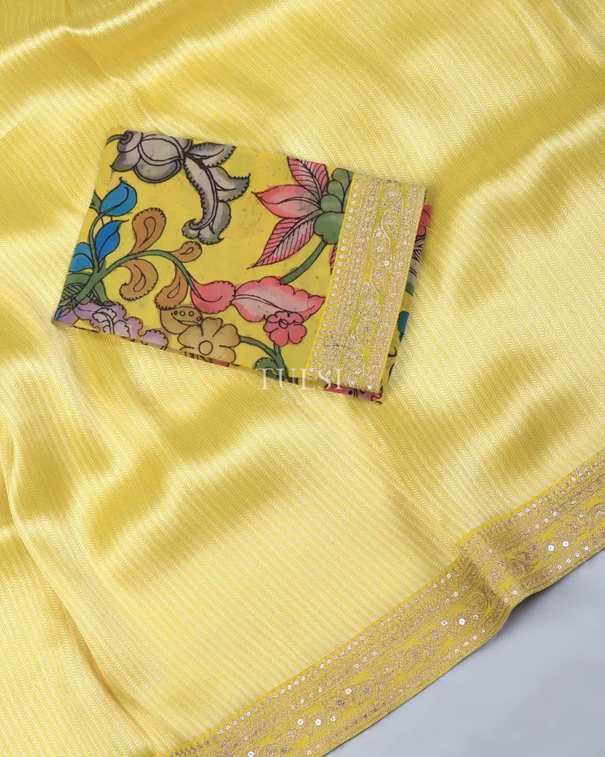 yellow-art-crepe-tissue-silk-saree-with-kalamkari-blouse-t729817-t729817-d