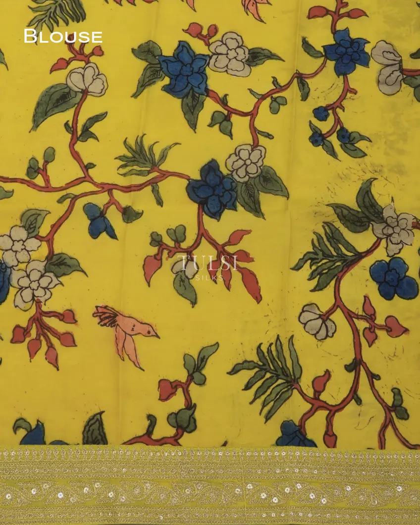 yellow-art-crepe-tissue-silk-saree-with-kalamkari-blouse-t729813-t729813-c