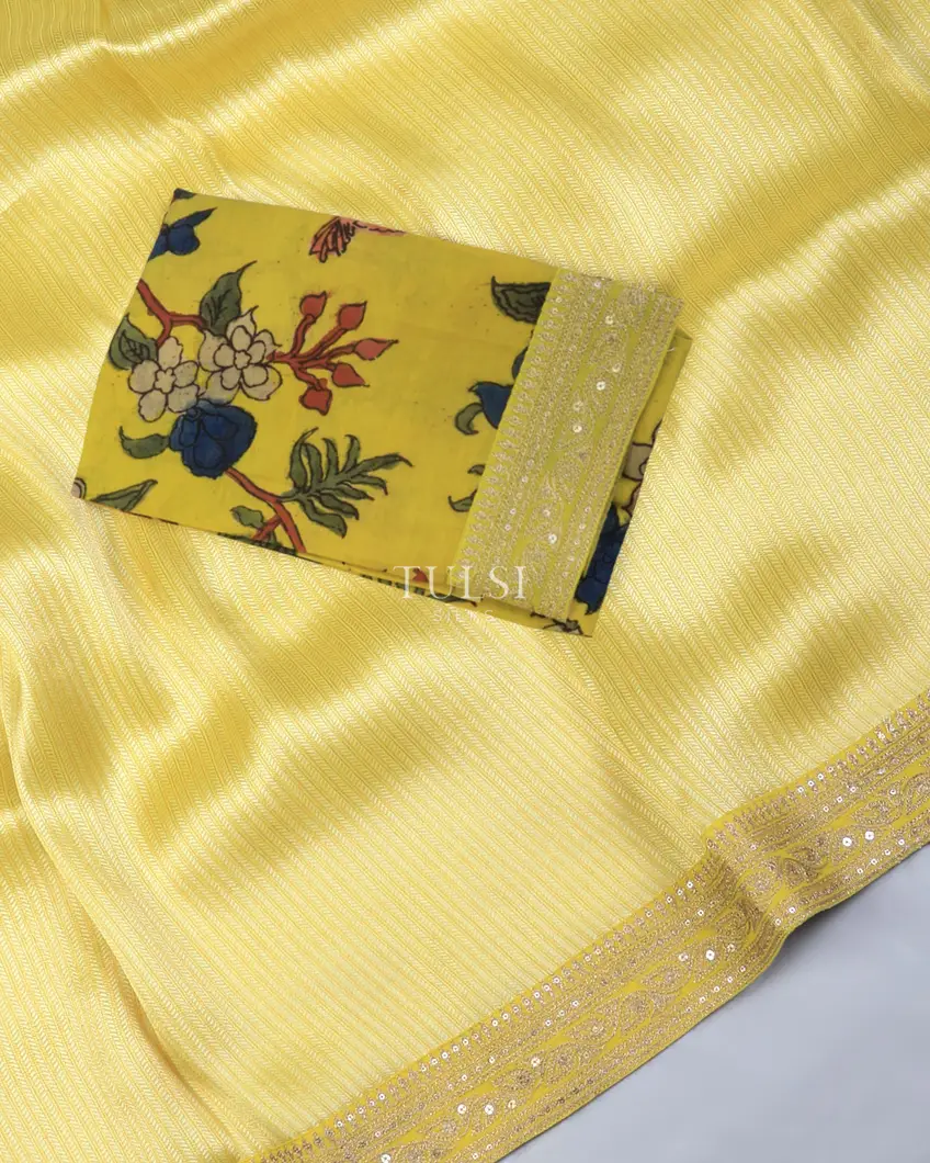 yellow-art-crepe-tissue-silk-saree-with-kalamkari-blouse-t729813-t729813-d
