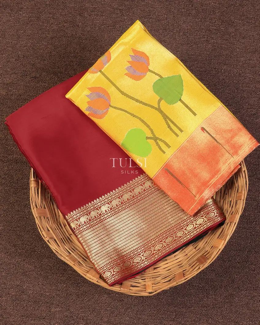 Red Mysore Silk Saree T711964-image