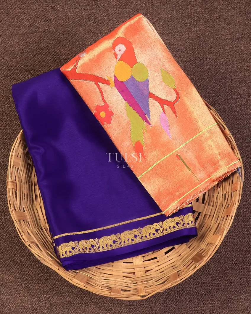 Blue Mysore Silk Saree T724274-image