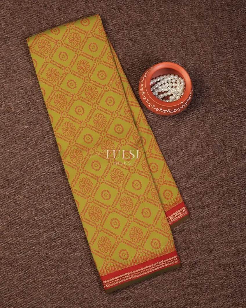 Green Printed Soft Silk Saree T727908-image