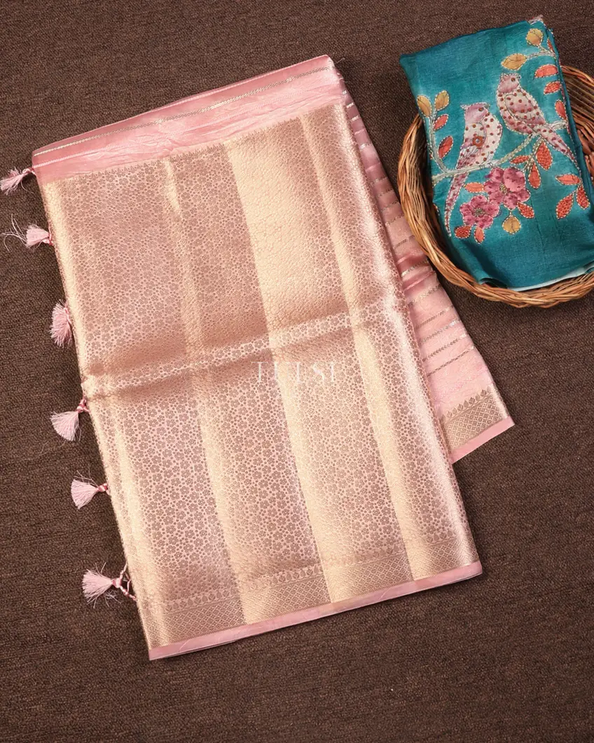 Pink Woven Tissue Organza Saree T725958-image