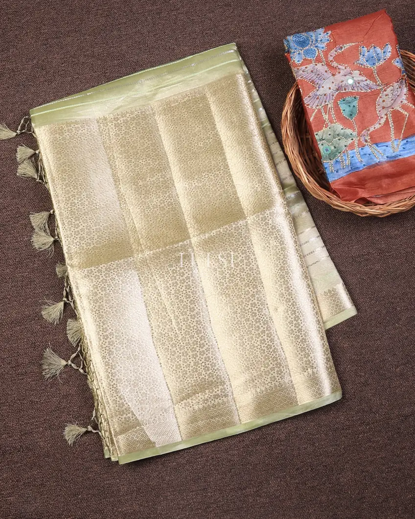 Green Woven Tissue Organza Saree T725959-image