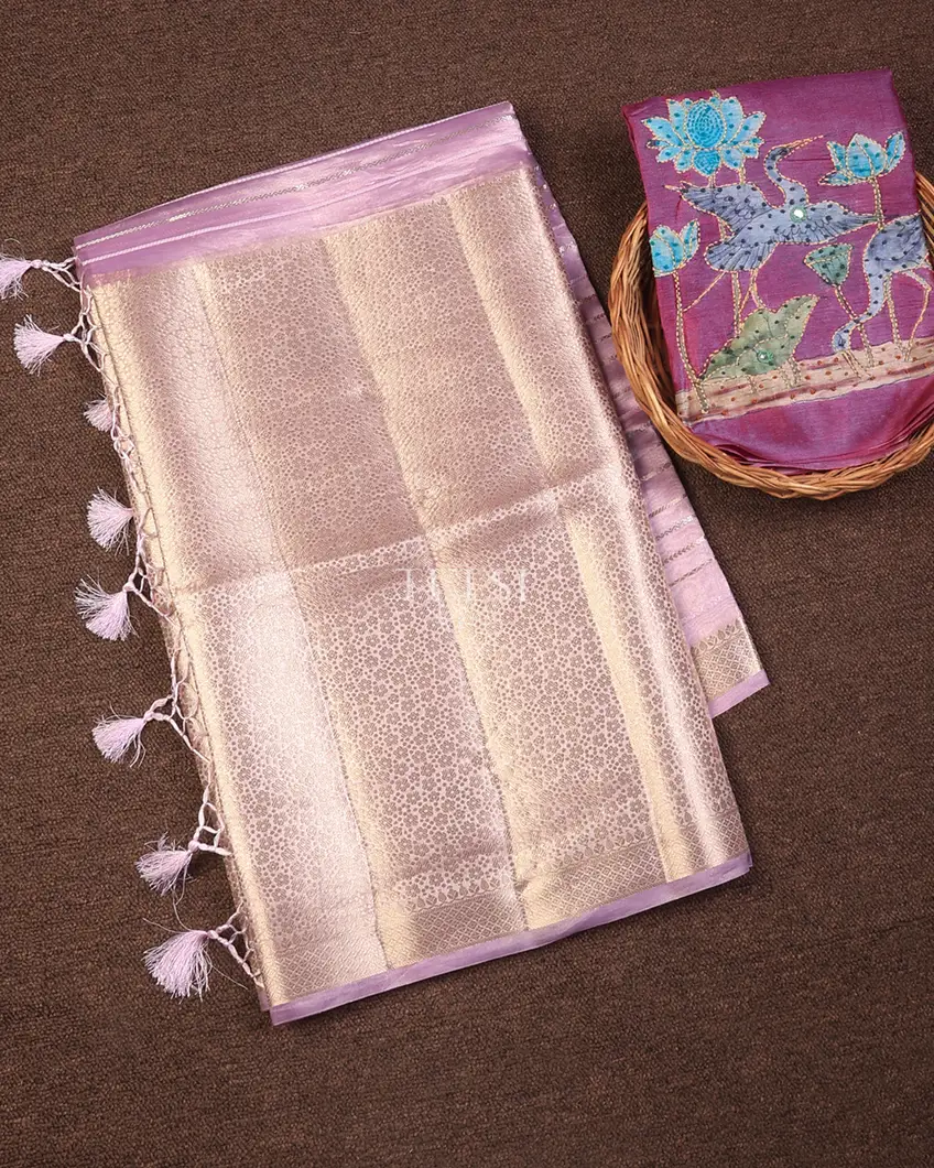 Lavender Woven Tissue Organza Saree T725957-image