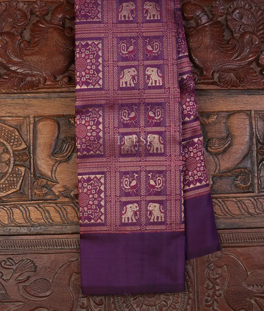 Purple Kanjivaram Silk Saree T729777-image