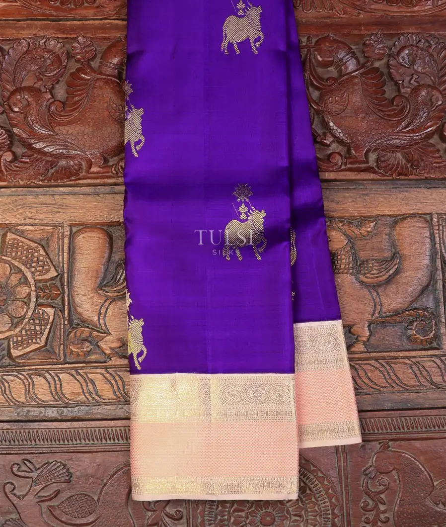 Purplish Blue Kanjivaram Silk Saree T728759-image