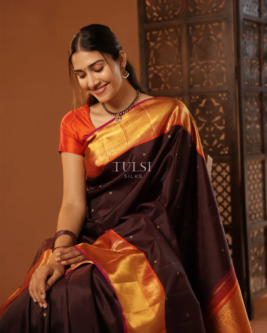 Brown Kanjivaram Silk Saree T707495-image