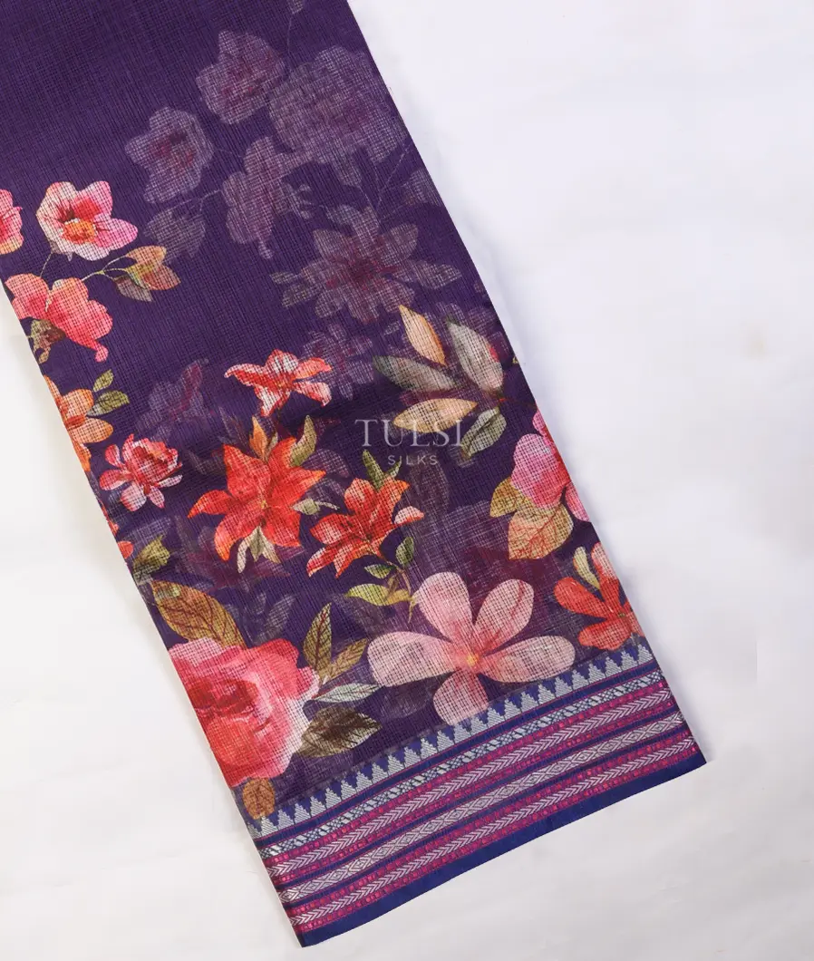 Purple Mercerised Cotton Saree T705063-image