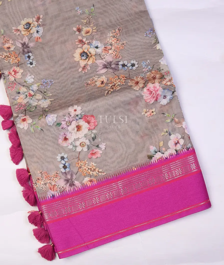 Grey Mercerised Cotton Saree T703773-image