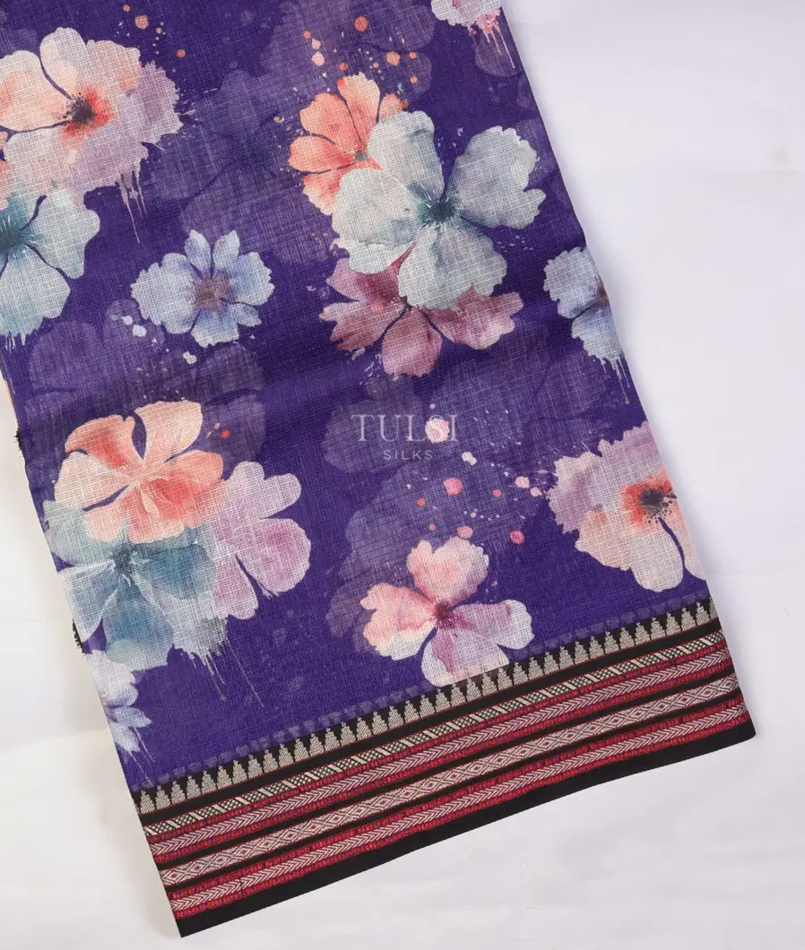 Purple Mercerised Cotton Saree T703826-image