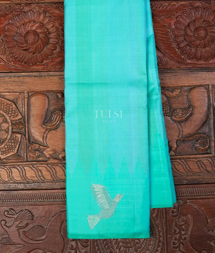 Bluish Green Kanjivaram Silk Saree T701716-image