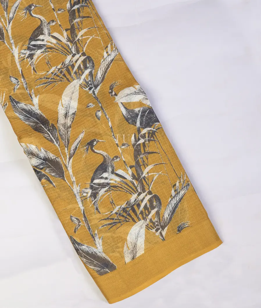 Mustard Yellow Kota Cotton Saree T707554-image