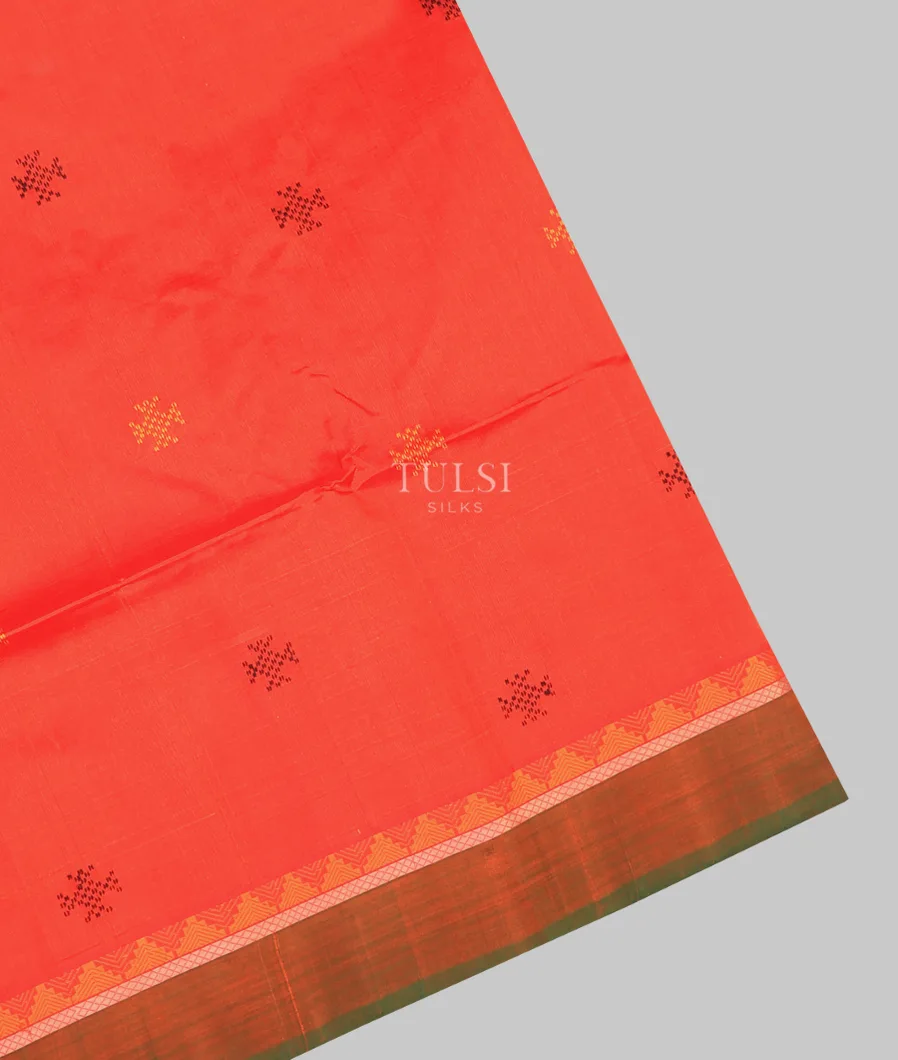Orangish Pink Silk Cotton Saree T719389-image