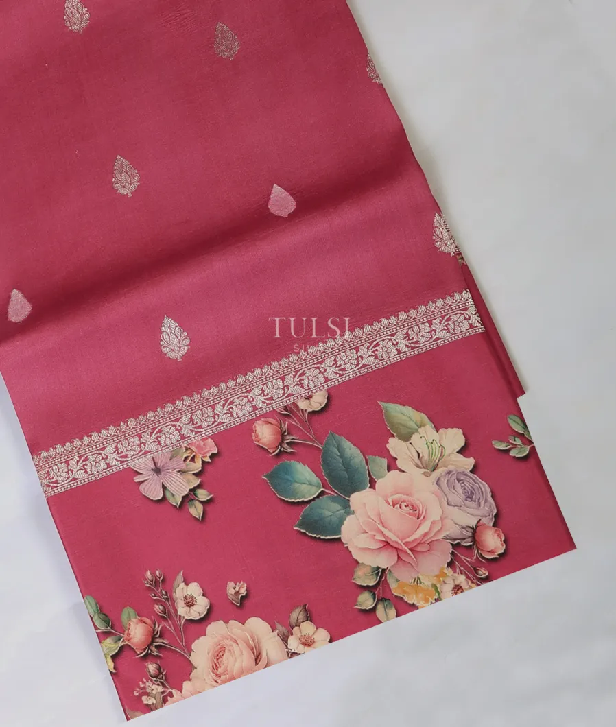 Dark Pink Banaras Kathan Silk Saree T708668-image