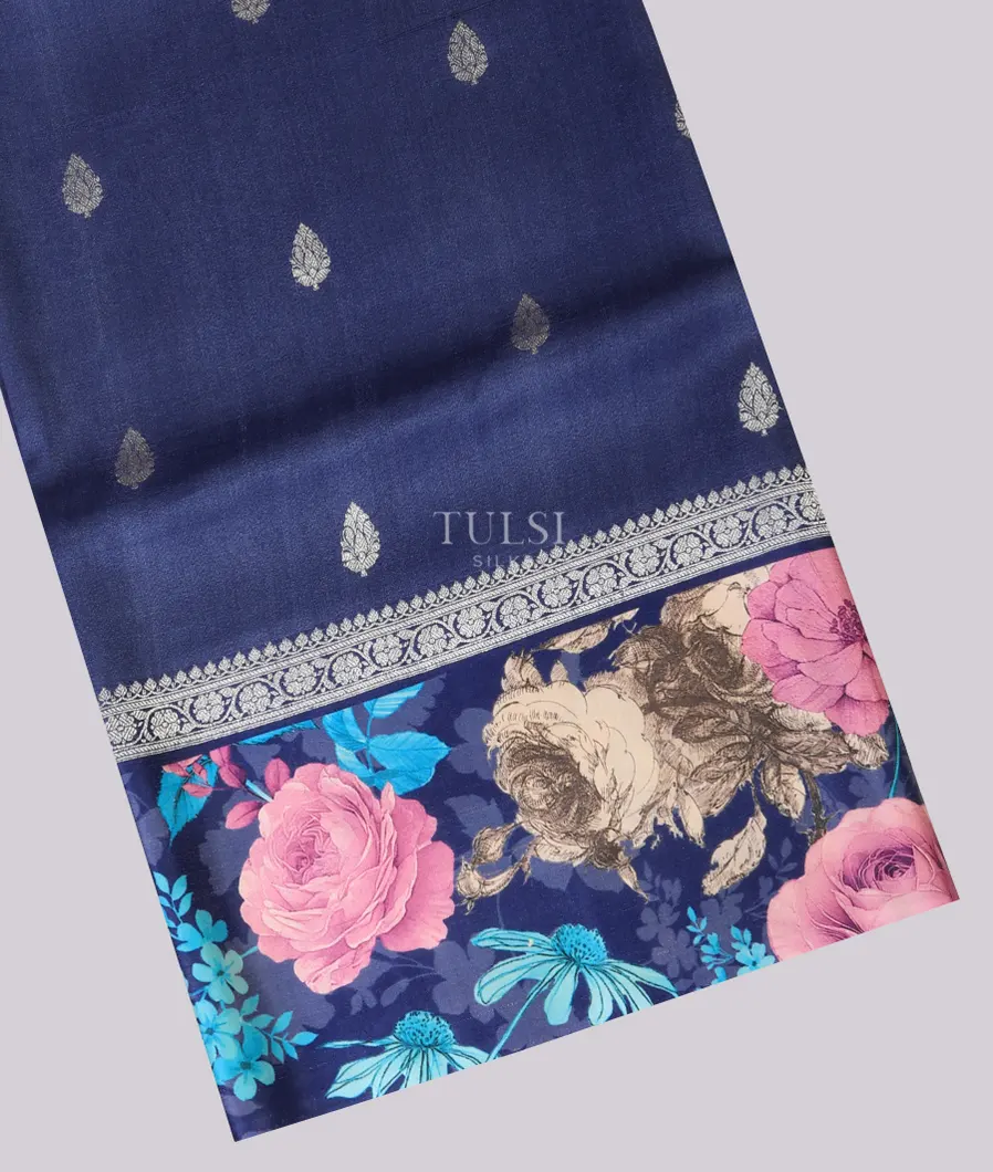 Blue Banaras Kathan Silk Saree T692426-image