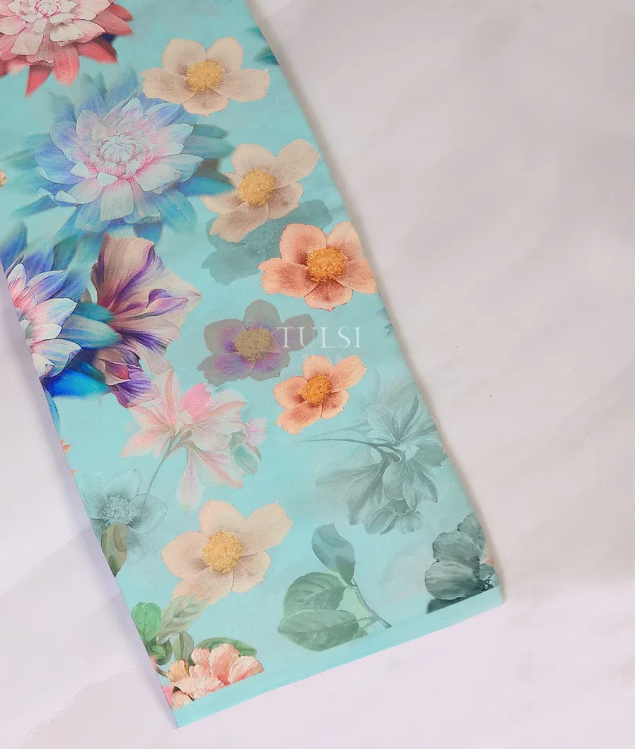 Light Blue Crepe Silk Saree T598811-image