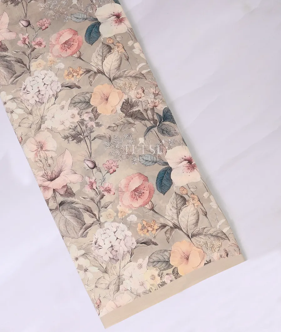 Grey Crepe Silk Saree T706850-image