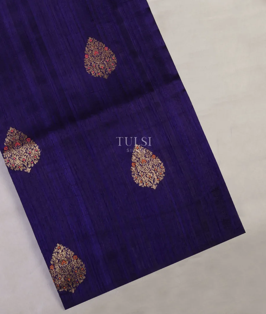 Blue Banaras Tussar Saree T709913-image