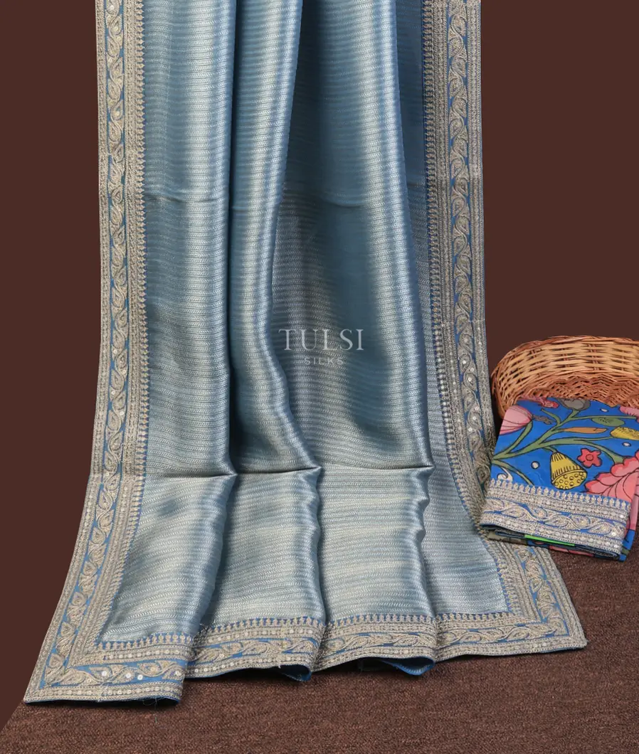 blue-art-crepe-tissue-silk-saree-with-kalamkari-blouse-t732607-t732607-d