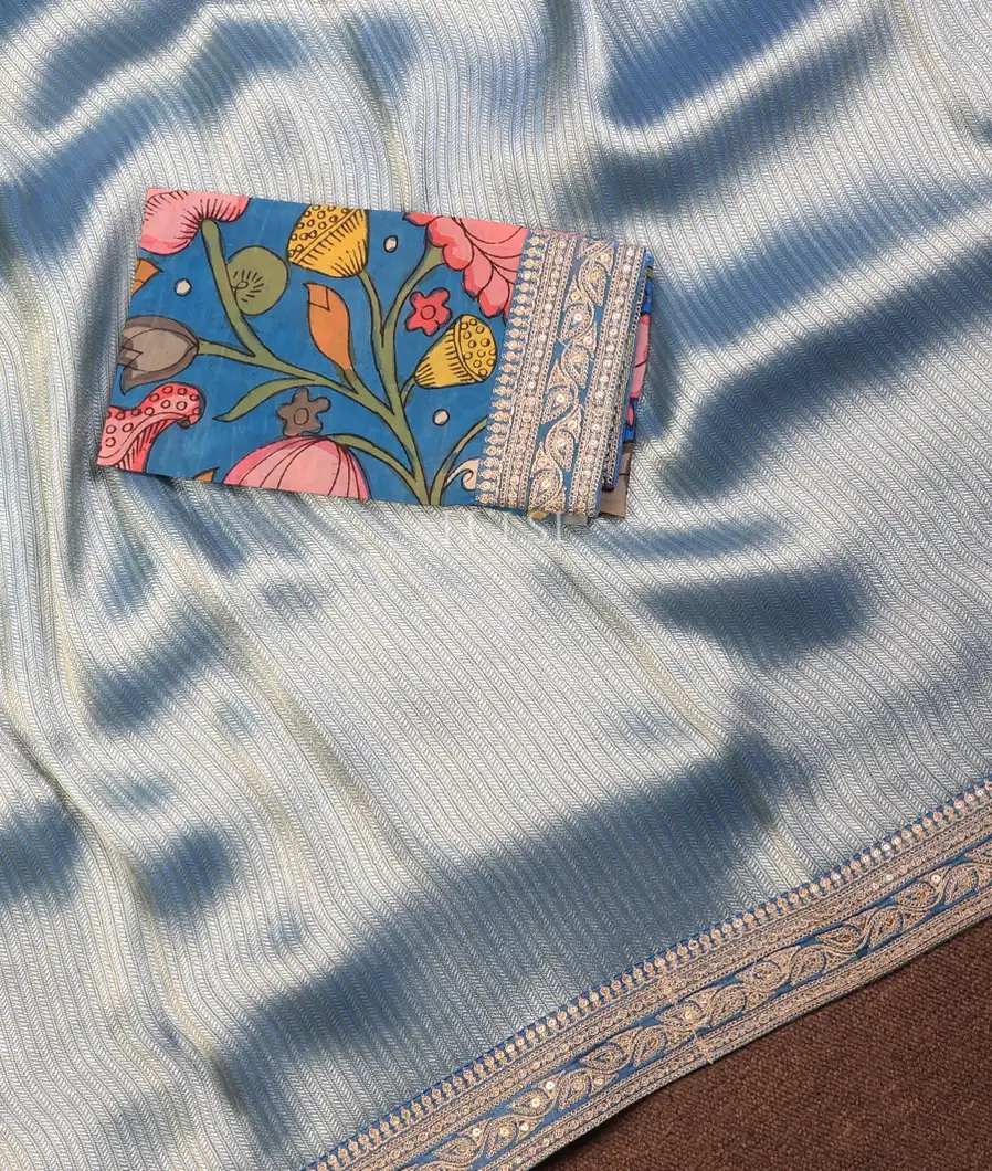 blue-art-crepe-tissue-silk-saree-with-kalamkari-blouse-t732607-t732607-e