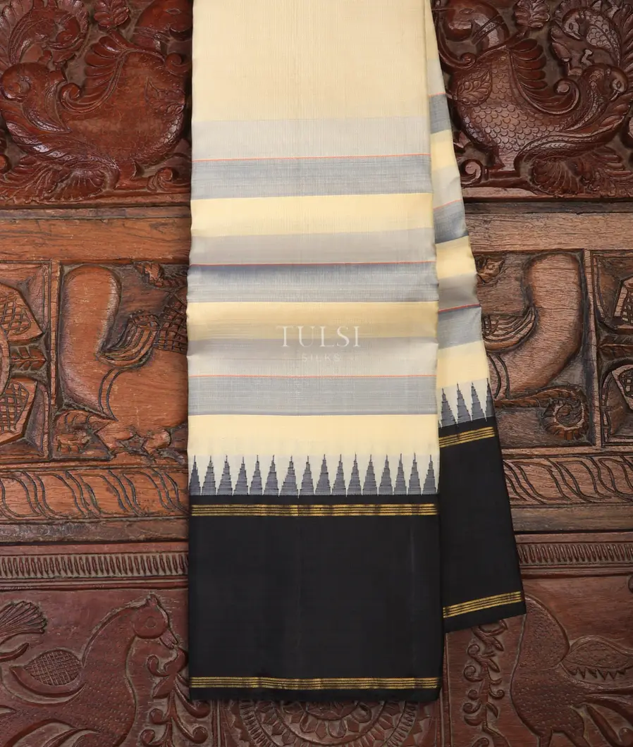 Cream Kanjivaram Silk Saree T715913-image