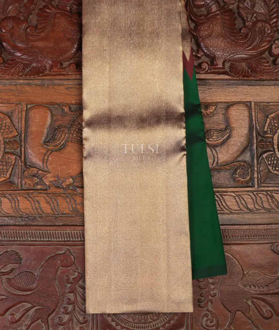 Gold and Green Kanjivaram Silk Saree T724907-image