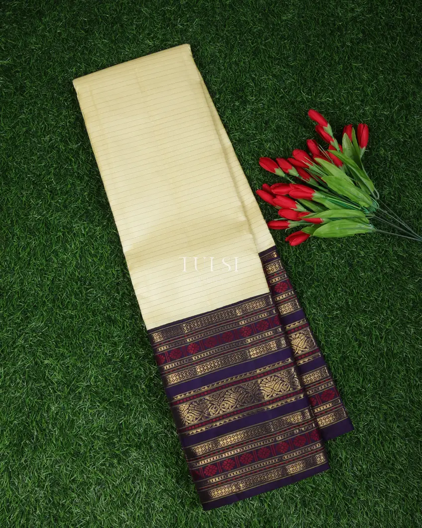 Off-White Kanjivaram Silk Saree T733273-image