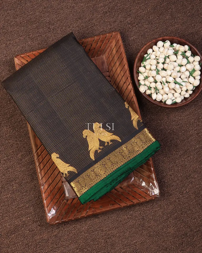 Black Kanjivaram Silk Saree T722164-image