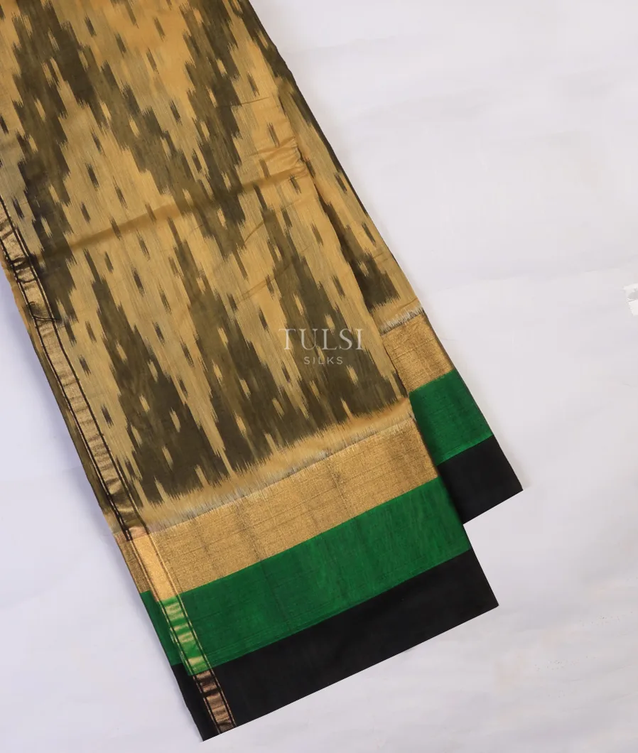 Beige Pochampalli Silk Cotton Saree T733758-image