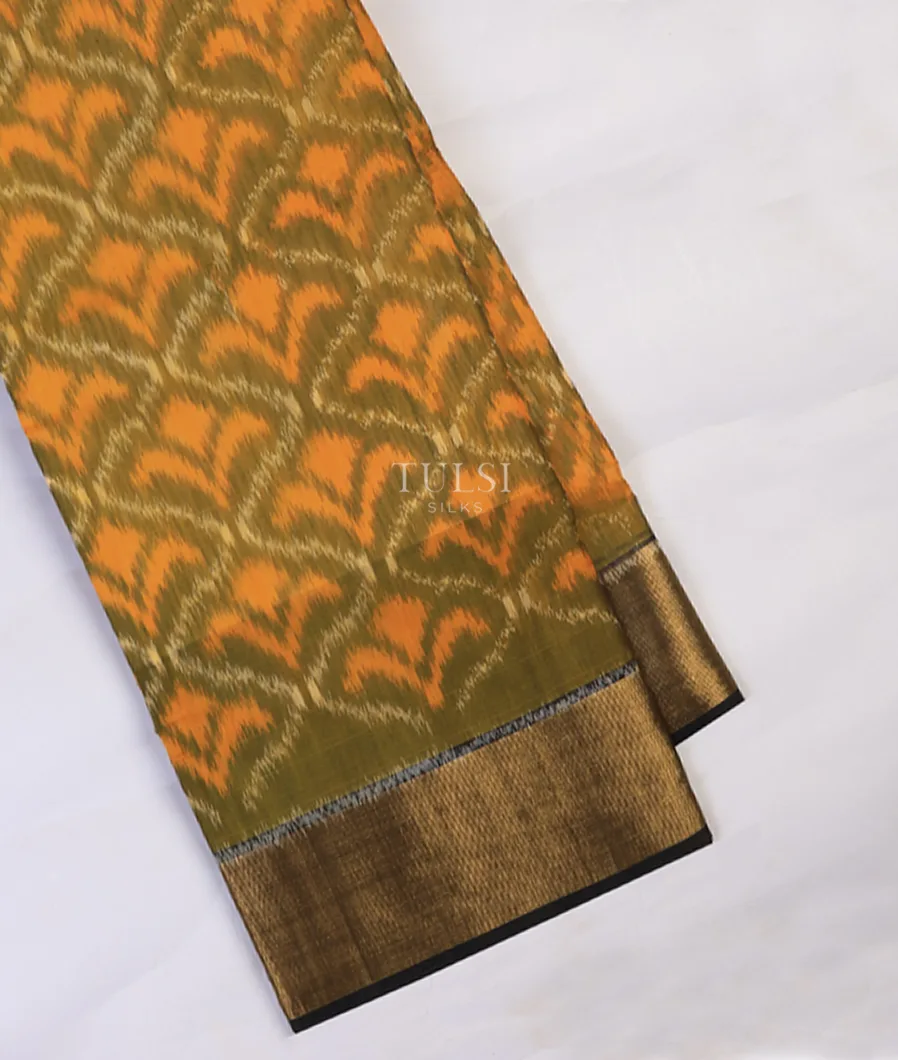 Green Pochampalli Silk Cotton Saree T733776-image