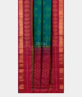 peacock-blue-pochampalli-silk-cotton-saree-t733779-t733779-b