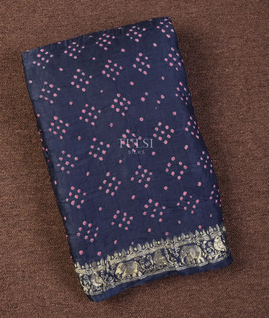 Blue Bandhani Gajji Silk Saree T695967-image