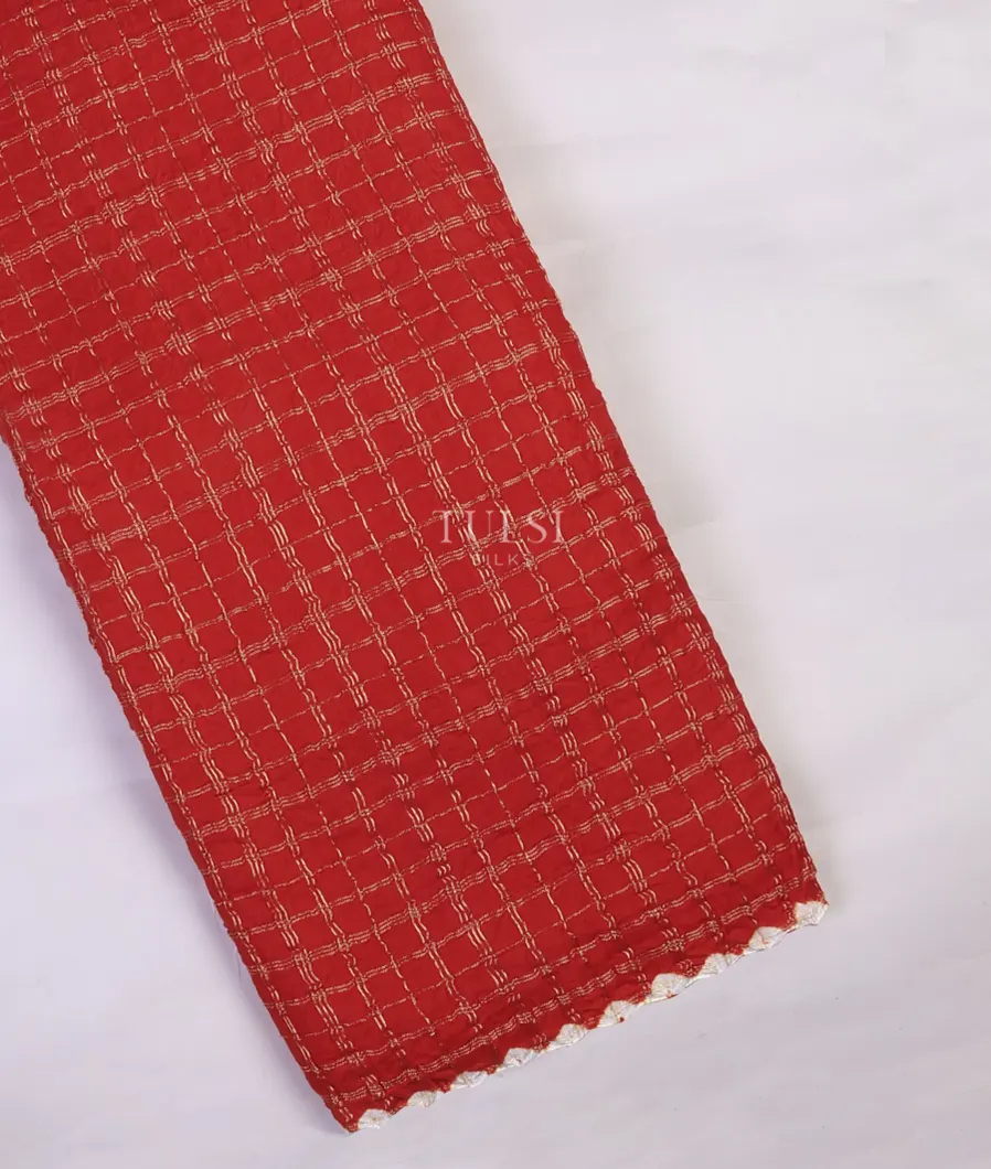Red Bandhani Gajji Silk Saree T713271-image