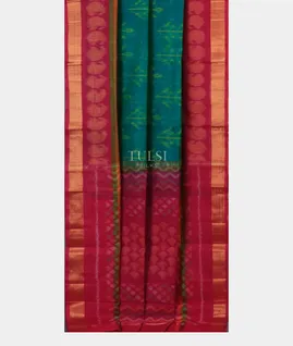 peacock-blue-pochampalli-silk-cotton-saree-t733779-t733779-b