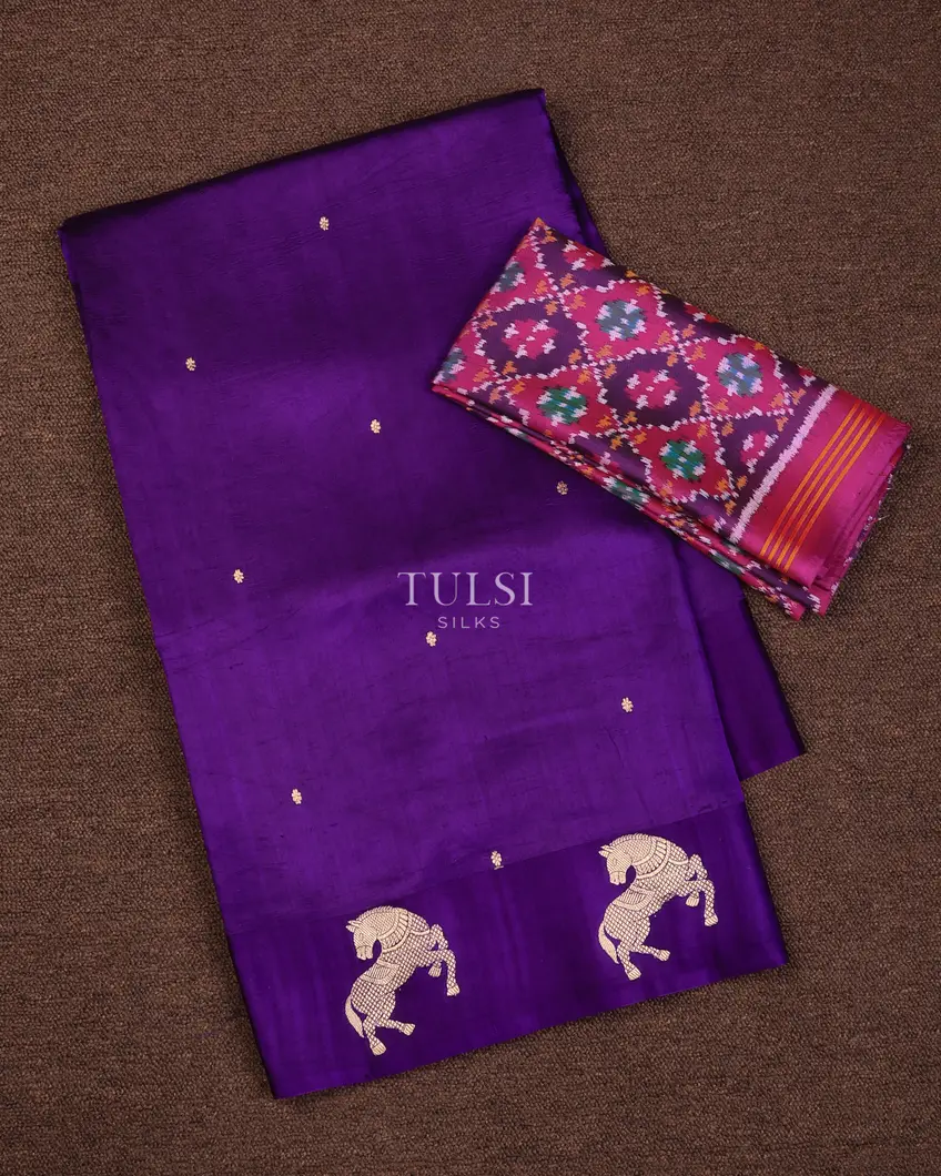Purple Banaras Silk Saree T720682-image