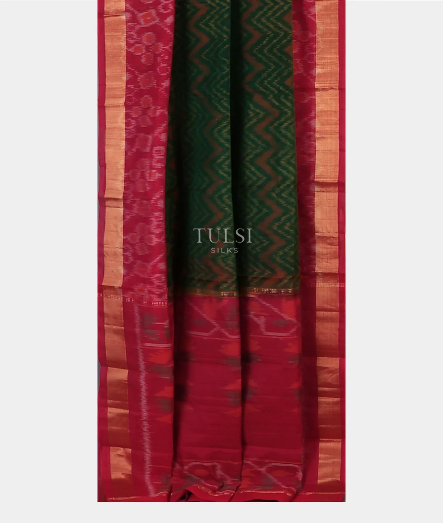 bottle-green-pochampalli-silk-cotton-saree-t733816-t733816-b