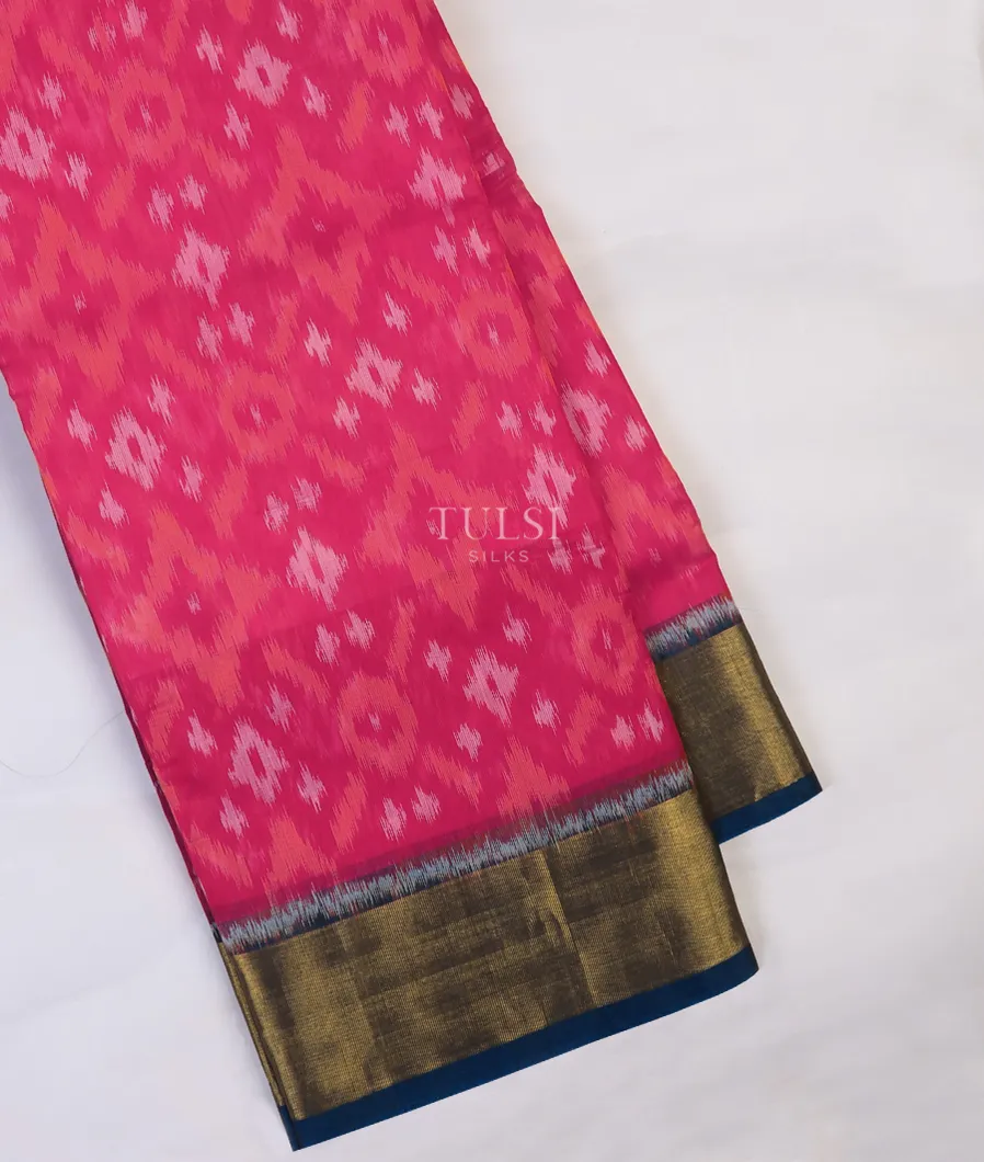 Pink Pochampalli Silk Cotton Saree T733800-image