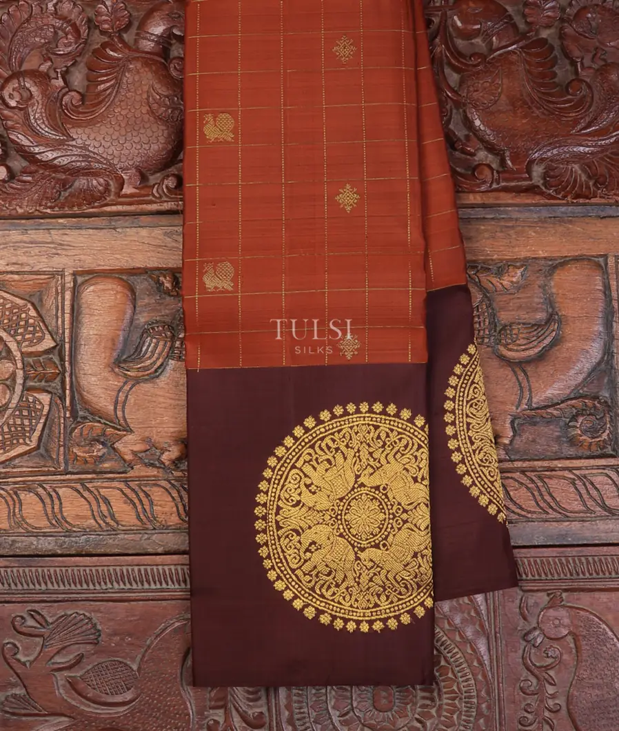 Rust Kanjivaram Silk Saree T733269-image