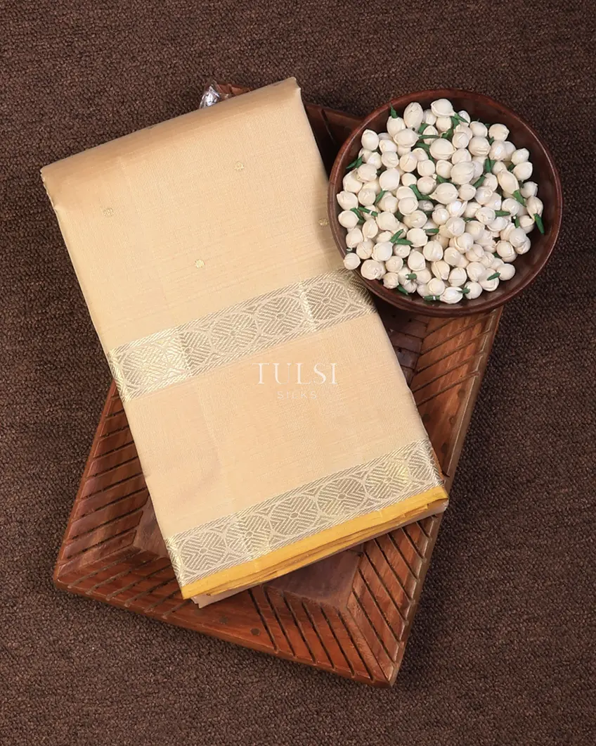 Cream Kora Kanjivaram Silk Saree T731327-image