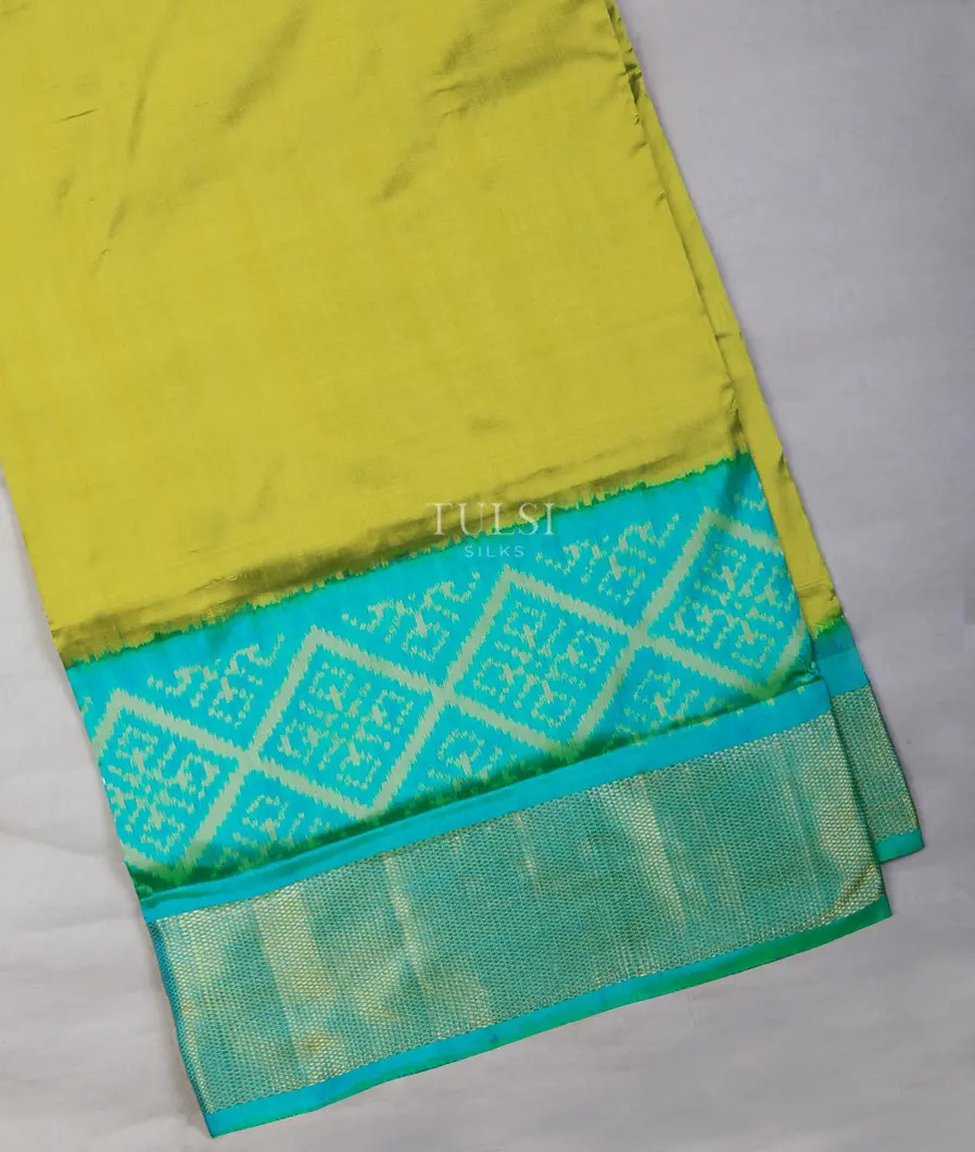 Green Ikat Silk Saree T734680-image