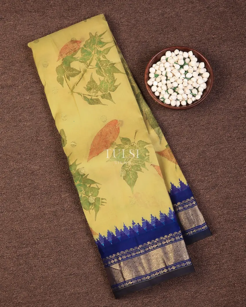 Greenish Beige Gadwal Silk Saree T734418-image